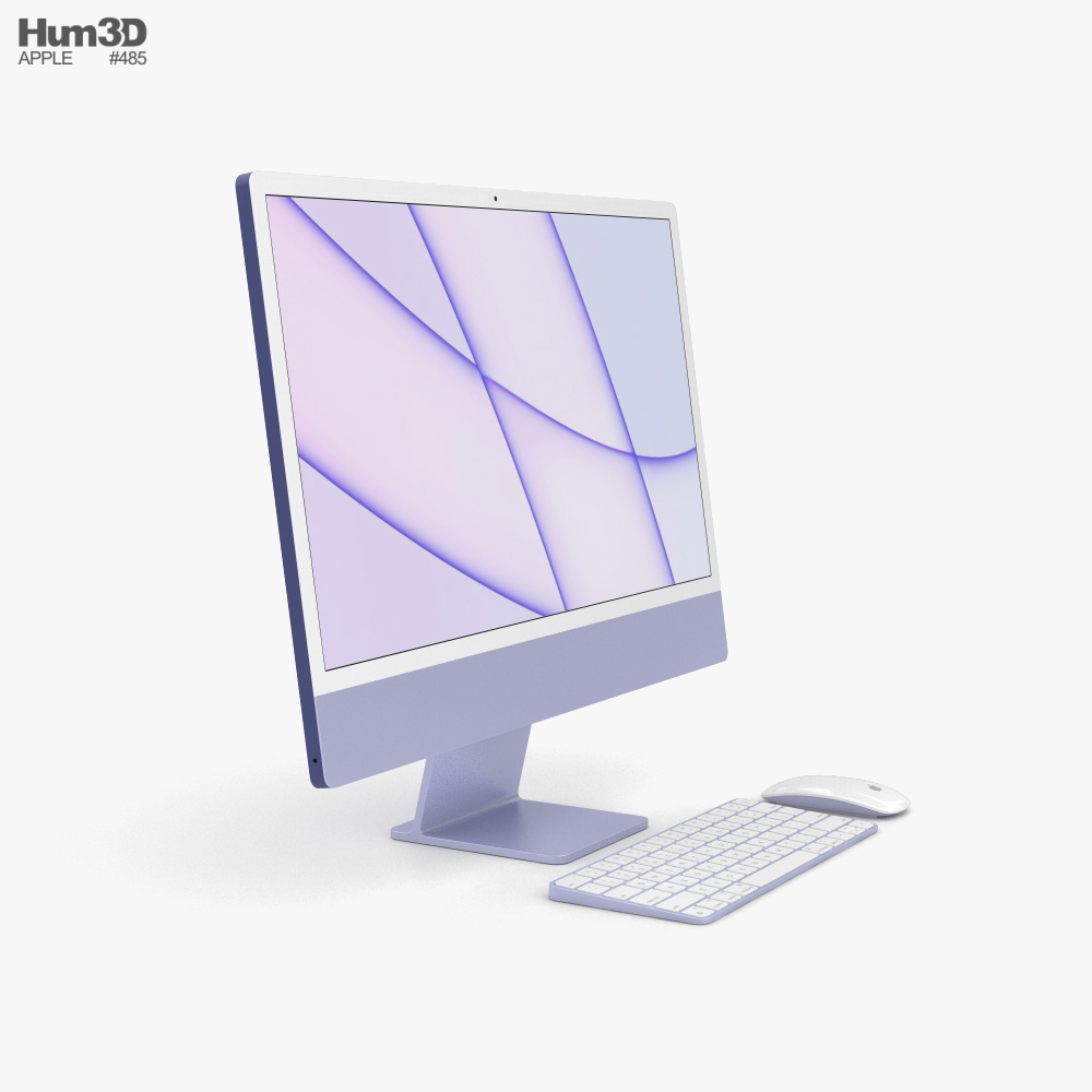 Apple iMac 24inch 2021 Purple 3D model Electronics on Hum3D