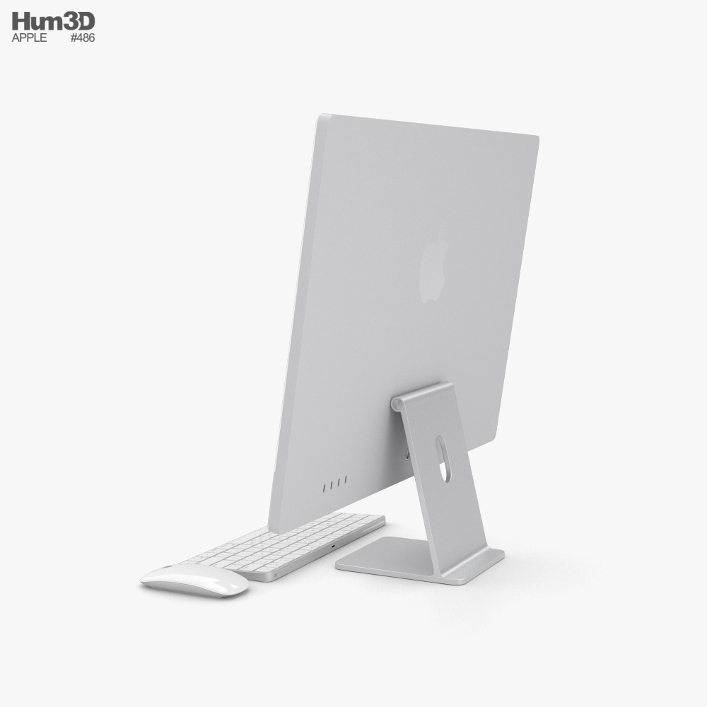 Apple iMac 24-inch 2021 Silver 3Dモデル