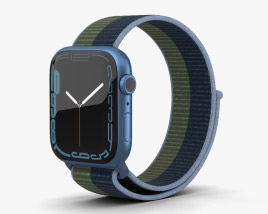 Apple Watch Series 7 41mm Blue Aluminum Case with Sport Loop 3D model