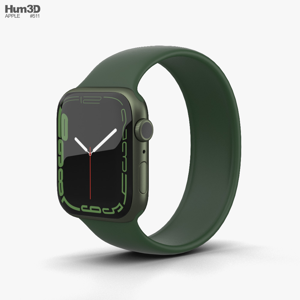 Apple Watch Series 7 41mm Green Aluminum Case with Solo Loop Modèle 3D