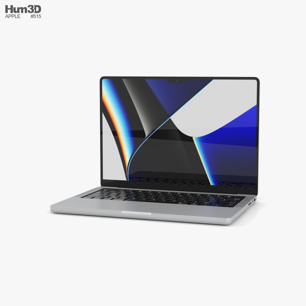 Apple MacBook Pro 2021 14-inch Silver 3Dモデル