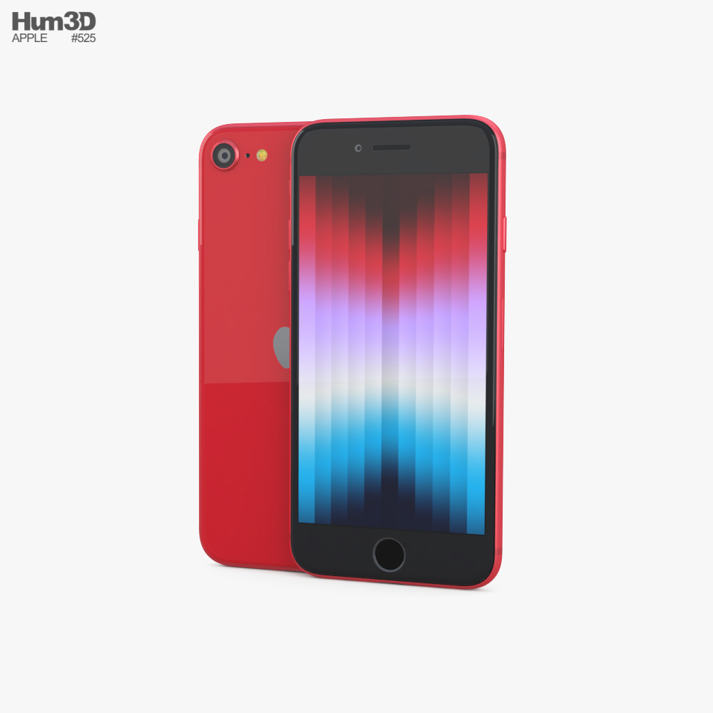 Apple IPhone SE 3 Red 3D 모델 