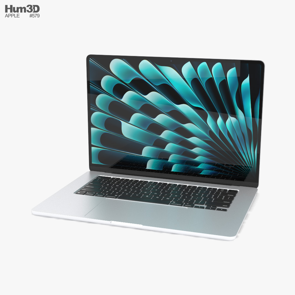 Apple MacBook Air 15 inch 2023 Silver 3D model - Download