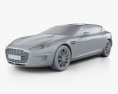 Aston Martin Rapide Bertone Jet 2+2 2016 3d model clay render