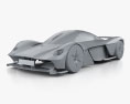 Aston Martin Valkyrie 2018 3d model clay render