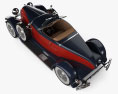 Auburn Boattail Speedster 8-115 mit Innenraum und Motor 1928 3D-Modell Draufsicht
