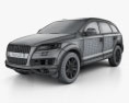 Audi Q7 2012 3d model wire render
