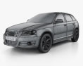 Audi A3 Sportback 2013 3Dモデル wire render