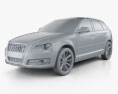 Audi A3 Sportback 2013 3d model clay render
