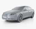 Audi A6 (C6) 轿车 2011 3D模型 clay render