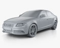 Audi A4 Saloon 2013 3D-Modell clay render