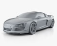 Audi R8 GT 2013 3d model clay render