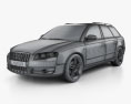 Audi A4 Avant 2007 3D 모델  wire render