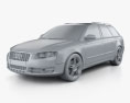 Audi A4 Avant 2007 3D模型 clay render