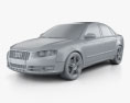 Audi A4 Saloon 2007 3d model clay render