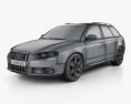 Audi S4 Avant 2007 3Dモデル wire render