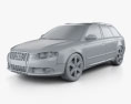 Audi S4 Avant 2007 3D模型 clay render