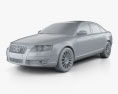 Audi A6 Saloon 2007 3d model clay render