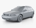 Audi A4 Avant 2001 Modello 3D clay render