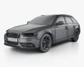 Audi A4 Avant 2016 3D模型 wire render