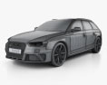 Audi RS4 Avant 2016 3d model wire render