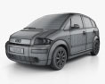 Audi A2 2005 3D模型 wire render
