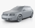 Audi A4 (B6) avant 2005 3D модель clay render