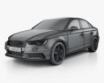 Audi A3 sedan 2016 3D-Modell wire render