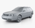 Audi A6 (C4) avant 1997 3d model clay render