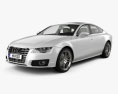 Audi A7 Sportback HQインテリアと 2011 3Dモデル