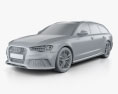 Audi RS6 (C7) avant 2016 3d model clay render