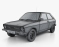 Audi 50 (Typ 86) 1974 3D-Modell wire render