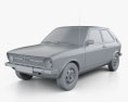Audi 50 (Typ 86) 1974 3D-Modell clay render