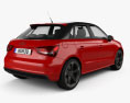 Audi A1 sportback 2015 3Dモデル 後ろ姿