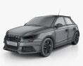 Audi S1 sportback 2017 3D模型 wire render