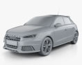 Audi S1 sportback 2017 3d model clay render