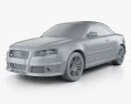 Audi RS 4 convertible 2008 3d model clay render