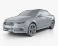 Audi A3 cabriolet S-line 2016 3d model clay render