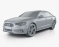 Audi S6 (C7) saloon 2015 3d model clay render