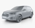 Audi Q7 S-line 2019 3d model clay render