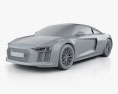 Audi R8 2019 3d model clay render