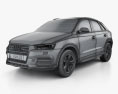 Audi Q3 2018 3D模型 wire render