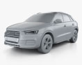 Audi Q3 2018 3D 모델  clay render