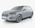 Audi Q7 2019 3d model clay render