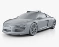 Audi R8 Police Dubai 2015 3d model clay render