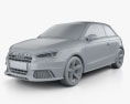 Audi A1 3-door 2018 3d model clay render