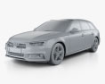 Audi A4 (B9) avant S-Line 2019 Modelo 3D clay render