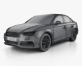 Audi S3 sedan 2016 3d model wire render