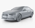 Audi A6 (C7) mit Innenraum 2012 3D-Modell clay render