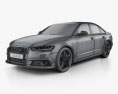 Audi A6 (C7) saloon 2018 3d model wire render